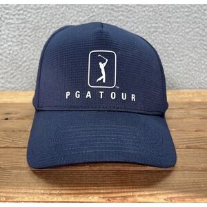 PGA Tour Golf Hat Adult Blue Air Flux Strap Back Dad Cap Outdoors Athleisure